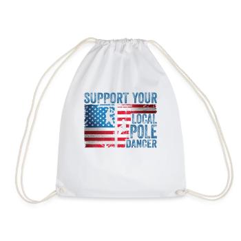 Support Your Local Pole Dancer Lineman - Drawstring Bag - white - Front