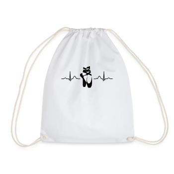 Ballet, Danseur, Battement de cœur, Ecg, Ballerine - Sac de sport léger - blanc - Devant