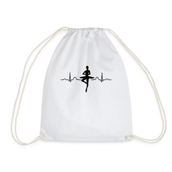 Ballet, Danseur, Battement de cœur, Ecg, Ballerine - Sac de sport léger - blanc - Devant