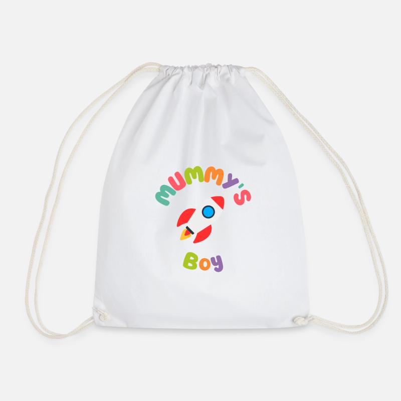 Mummys Boy Rocket - Drawstring Bag - white