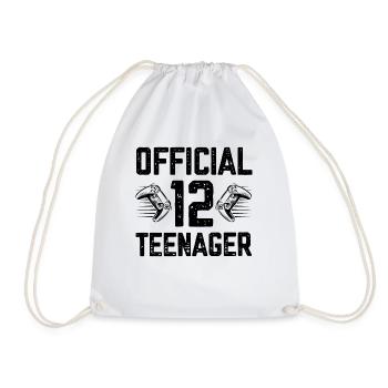 Official 12 Years Teenager Birthday 12 for Gamers - Drawstring Bag - white - Front