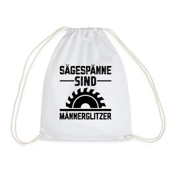 Sägespäne sind Männers Glitzer Tischler Sprüche - Turnbeutel - Weiß - Vorne