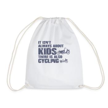 Cargo Bike Parents Bicycle Cargobike - Drawstring Bag - white - Front