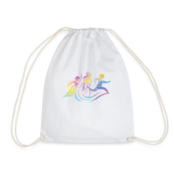 Watercolor women's triathlon - Drawstring Bag - white - Front