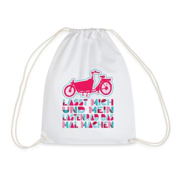 Cargo Bike Retro Cargo Bike Cargobike - Drawstring Bag - white - Front