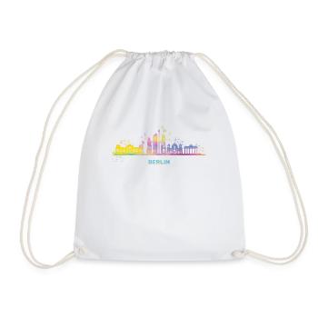 Skyline Colorful Berlin Cityscape Berlin - Drawstring Bag - white - Front
