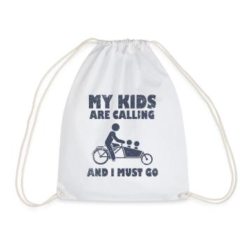 My kids call Cargo Cargobike - Drawstring Bag - white - Front