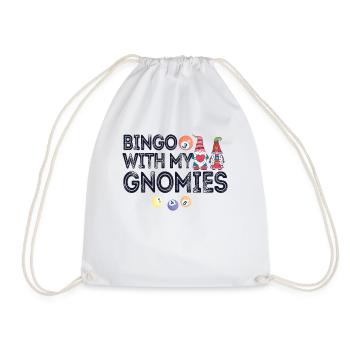 Bingo Mit Meinen Gnomies Lustiges Bingo - Turnbeutel - Weiß - Vorne