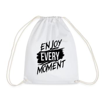 Enjoy every moment - Drawstring Bag - white - Front