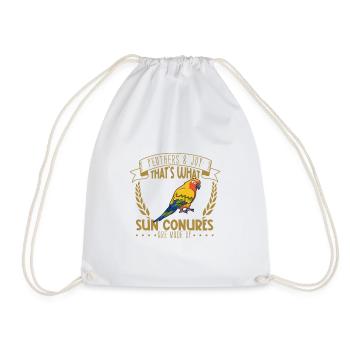 Feathers and Joy - Sun Parakeet - Drawstring Bag - white - Front