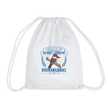 Feathers and Joy - Kookaburra - Drawstring Bag - white - Front