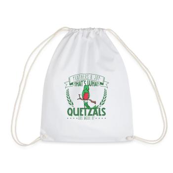 Feathers and Joy - Quetzal - Drawstring Bag - white - Front