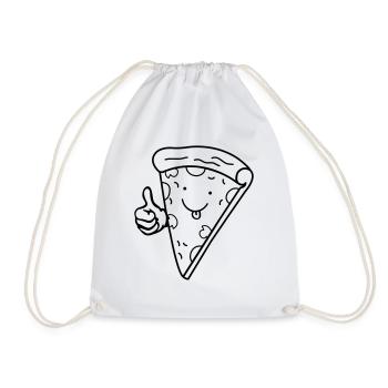 Pizza Comic 01 - Drawstring Bag - white - Front
