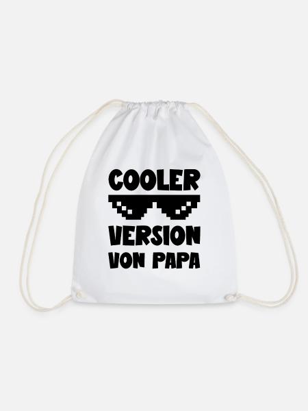 Cooler Version von Papa lustige Papa Sohn Sprüche - Turnbeutel - Weiß