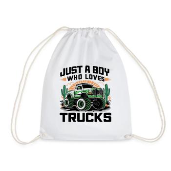 Juste un garçon qui aime les camions et les voitures - Sac de sport léger - blanc - Devant