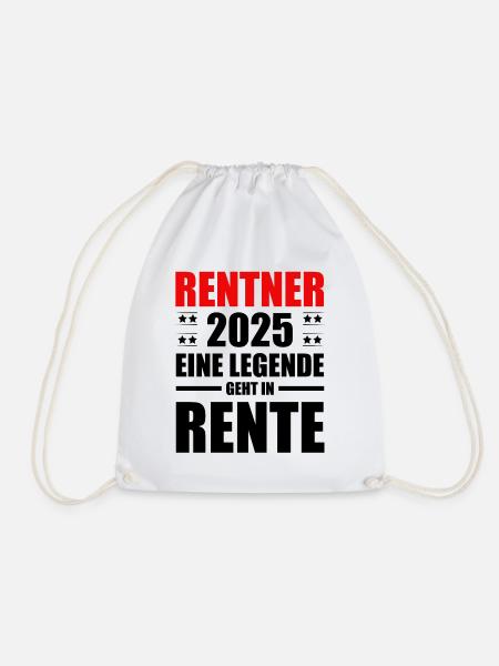 Rentner 2025 eine Legende geht in Rente Sprüche - Turnbeutel - Weiß