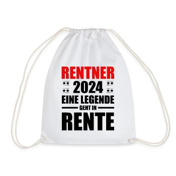 Rentner 2024 eine Legende geht in Rente Sprüche - Turnbeutel - Weiß - Vorne