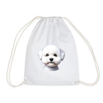 Hundegesicht - Bichon Frisé - Turnbeutel - Weiß - Vorne