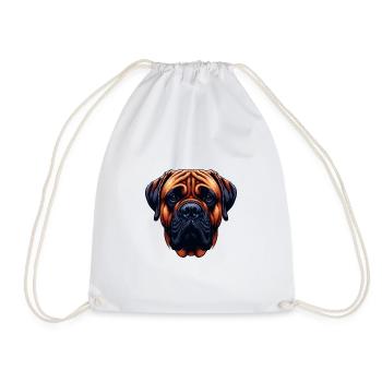 Hundegesicht - Bullmastiff - Turnbeutel - Weiß - Vorne