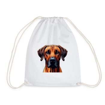 Hundegesicht - Rhodesian Ridgeback - Turnbeutel - Weiß - Vorne