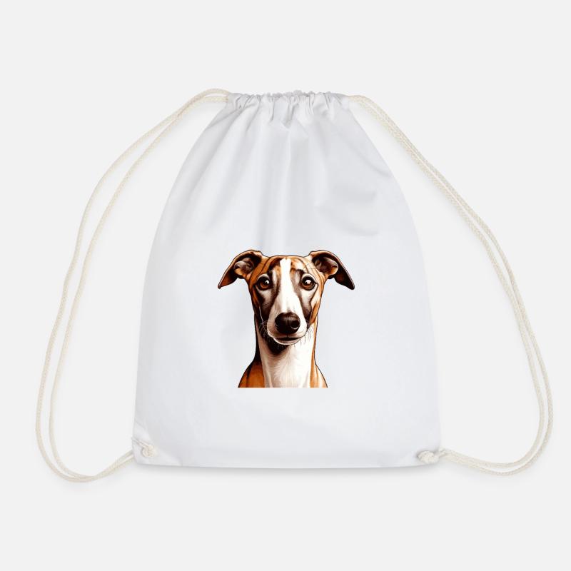Hundegesicht - Whippet - Turnbeutel - Weiß