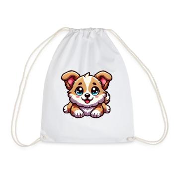 Cute Puppy Love 🐶❤️ - Drawstring Bag - white - Front