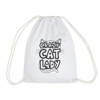 Crazy Cat Lady funny Cats Sayings - Drawstring Bag - white - Front