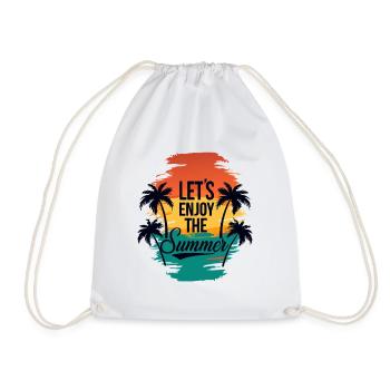 Lets Enjoy the Summer with Palm Trees - Turnbeutel - Weiß - Vorne