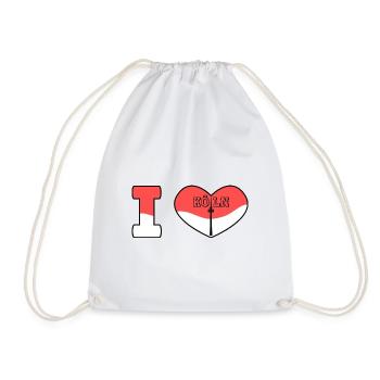 I love Cologne with my heart and TV Tower - Drawstring Bag - white - Front