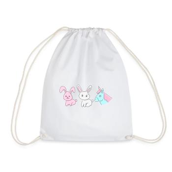 Rabbit Rabbit Unicorn Animals Symbols - Drawstring Bag - white - Front