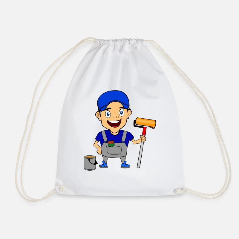 painter painter craftsman craftsman color color - Drawstring Bag - white