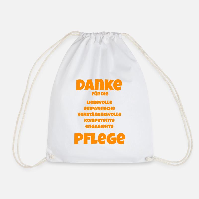 Danke Pflege Anerkennung Geschenk Abschied - Turnbeutel - Weiß