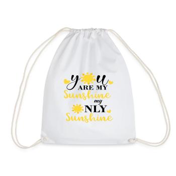 Sunflower flower motif ladies gift sayings - Drawstring Bag - white - Front