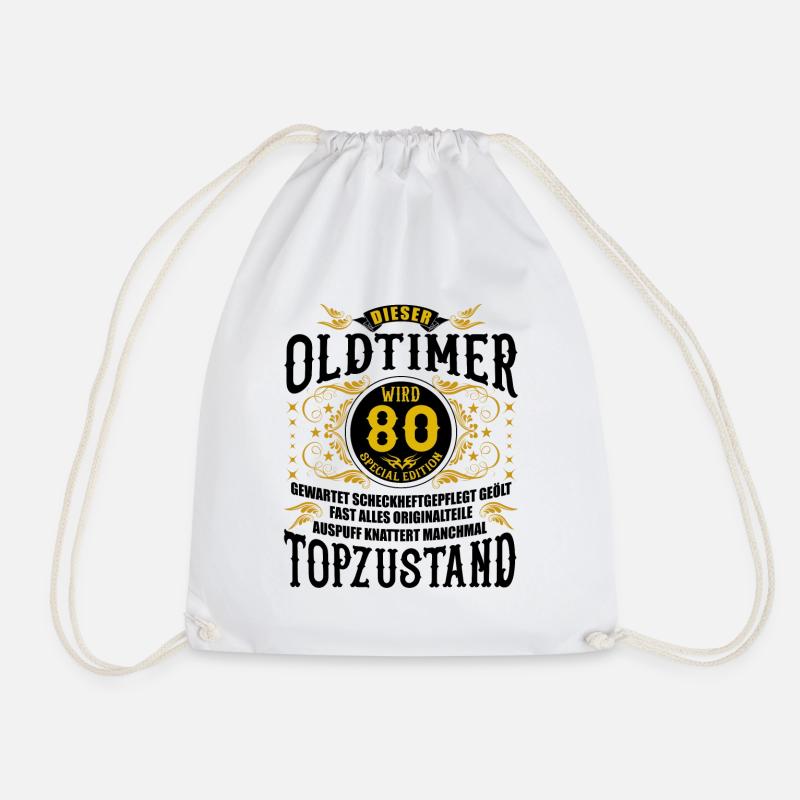 80 Geburtstag 80. Jubiläum 80 Ehrentag Geschenk - Turnbeutel - Weiß