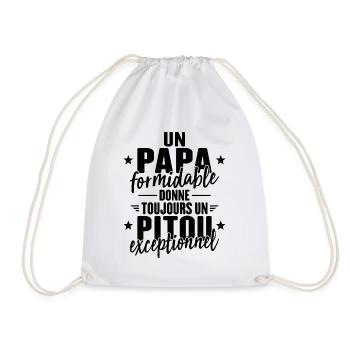 Papa Formidable Donne Un Pitou Exceptionnel - Sac de sport léger - blanc - Devant