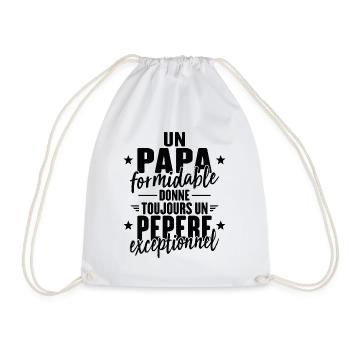 Papa Formidable Donne Un Pépère Exceptionnel - Sac de sport léger - blanc - Devant