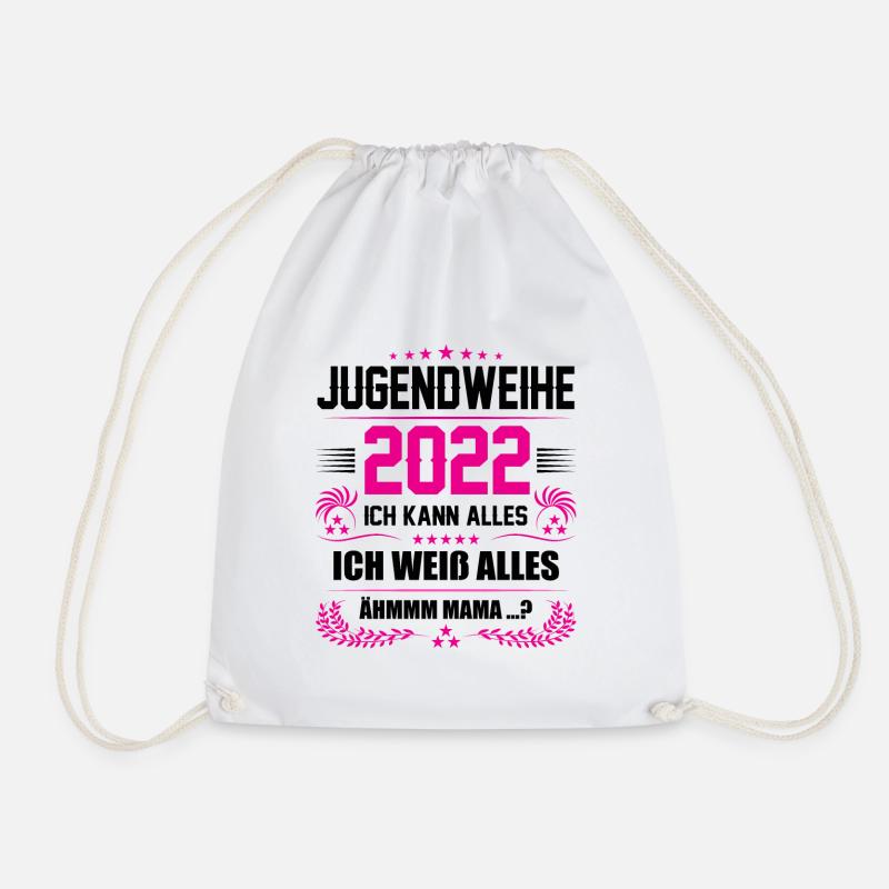 Jugendweihe Mädchen Jungen Geschenk lustig 2022 - Turnbeutel - Weiß