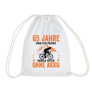 65 Geburtstag 65 Ehrentag 65 Jubiläum Radsport - Turnbeutel - Weiß - Vorne