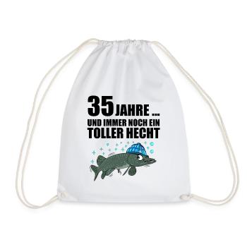 Anglergeschenk zum 35 Geburtstag 35 Ehrentag - Turnbeutel - Weiß - Vorne