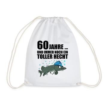 Anglergeschenk zum 60 Geburtstag 60 Ehrentag - Turnbeutel - Weiß - Vorne
