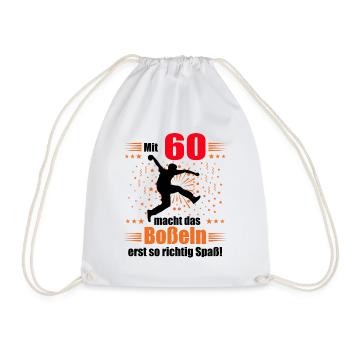 Boßeln Geschenk Boßler Bosseln Boßelsport 60 Jahre - Turnbeutel - Weiß - Vorne