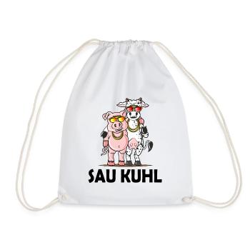 Schweine Kühe Geschenk witziges Wortspiel Humor - Turnbeutel - Weiß - Vorne