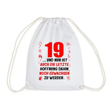 19. Geburtstag Mann 19.Ehrentag 19. Jubiläum Fun - Turnbeutel - Weiß - Vorne