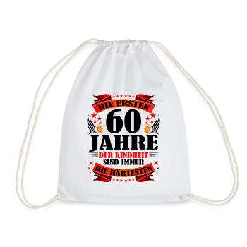 60 Geburtstag Frauen Männer Geschenk lustig - Turnbeutel - Weiß - Vorne