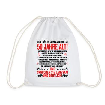 50. Geburtstag lustige Geschenke Männer 50 Jahre - Turnbeutel - Weiß - Vorne