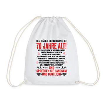 70. Geburtstag lustige Geschenke Männer 70 Jahre - Turnbeutel - Weiß - Vorne