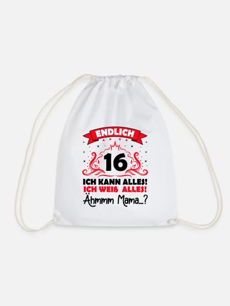 16 Geburtstag Mädchen Junge Fun Geschenk lustig - Turnbeutel - Weiß