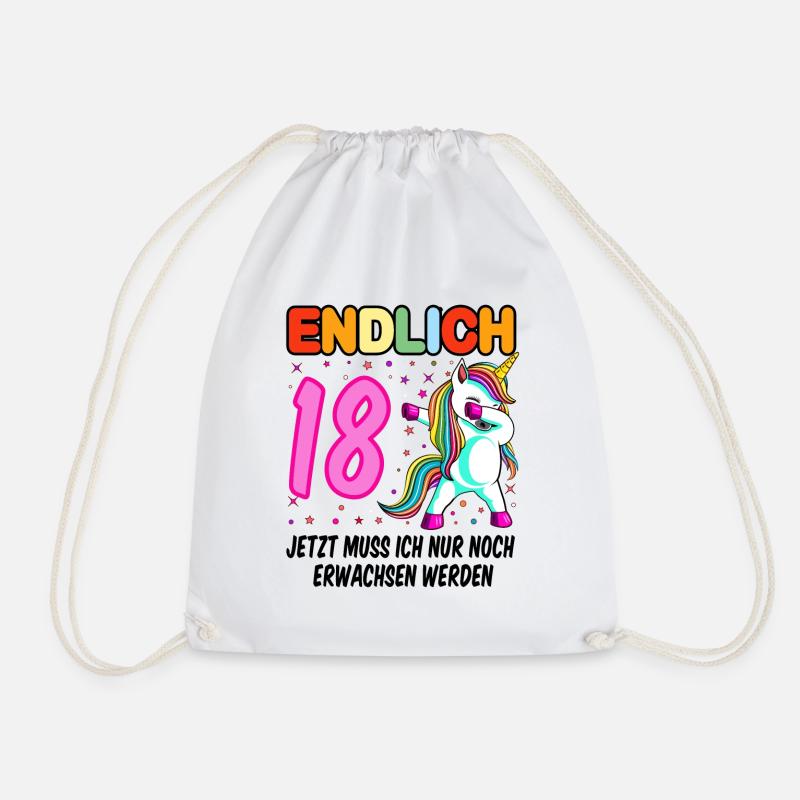 18. Geburtstag Einhorn 18 Jahre 18. Jubiläum Fun - Turnbeutel - Weiß