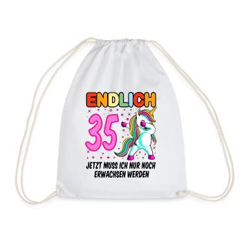 35. Geburtstag Einhorn 35 Jahre 35. Jubiläum Fun - Turnbeutel - Weiß - Vorne