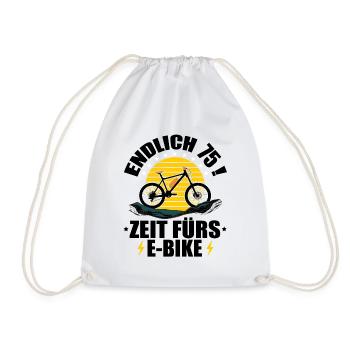 75 Geburtstag 75 Ehrentag 75 Jubiläum Radsport - Turnbeutel - Weiß - Vorne